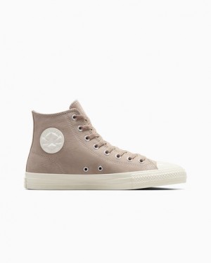 Converse CONS Chuck Taylor All Star Pro Nubuck Men Skate Shoes Beige White USA | C-63217949