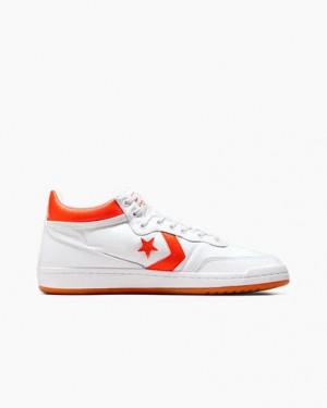 Converse CONS Fastbreak Pro Leather Men Skate Shoes White / Orange USA | C-65893479