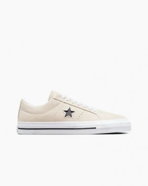 Converse CONS One Star Pro Suede Men Skate Shoes White / Black USA | C-27358099