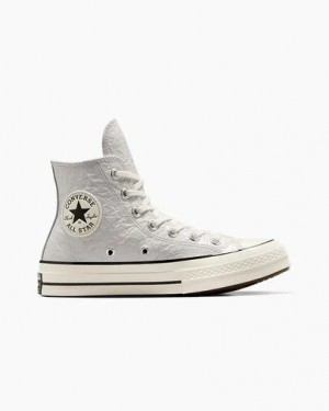 Converse Chuck 70 Crinkled Leather Women Sneakers Grey / Black USA | C-54670189