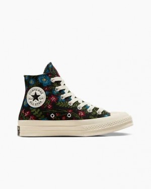 Converse Chuck 70 Floral Tapestry Women Sneakers Black / Beige White USA | C-12406739