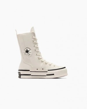 Converse Chuck 70 Plus XHi Women Sneakers White / Black USA | C-52473909