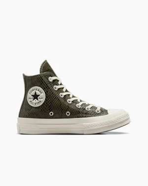 Converse Chuck 70 Snakeskin Print Women Sneakers Dark Green USA | C-17495609