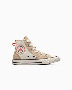 Converse Chuck Taylor All Star Kids' Canvas Shoes Beige / Orange USA | C-30619759