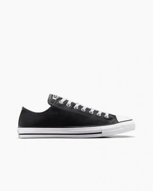 Converse Chuck Taylor All Star Leather Women Tennis Shoes Black USA | C-93162479