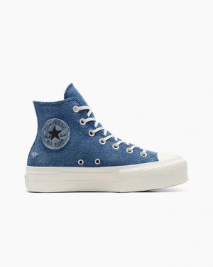 Converse Chuck Taylor All Star Lift Denim Women Sneakers Navy USA | C-49278309