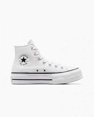 Converse Chuck Taylor All Star Lift Platform Women Canvas Shoes White / Black USA | C-59073419