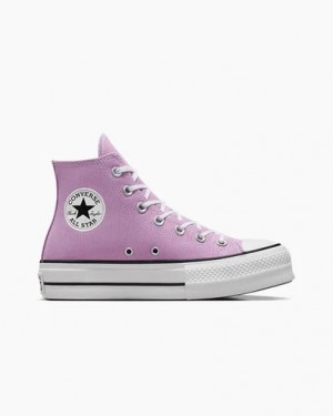 Converse Chuck Taylor All Star Lift Platform Women Canvas Shoes Light Purple /White / Black USA | C-16583429