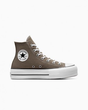 Converse Chuck Taylor All Star Lift Platform Women Canvas Shoes Grey / White / Black USA | C-85263719