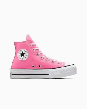 Converse Chuck Taylor All Star Lift Platform Women Canvas Shoes Pink / White / Black USA | C-42096159