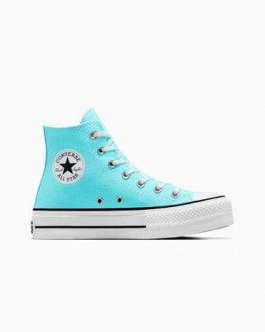 Converse Chuck Taylor All Star Lift Platform Women Canvas Shoes Blue / White / Black USA | C-57360219