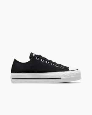 Converse Chuck Taylor All Star Lift Platform Women Canvas Shoes Black / White USA | C-68743159