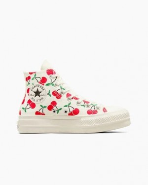 Converse Chuck Taylor All Star Lift Women Platform Shoes White / Red / Green USA | C-24709839