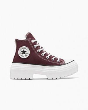 Converse Chuck Taylor All Star Lugged Heel Platform Women Boots Burgundy / White / Black USA | C-40356179