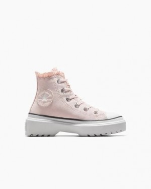 Converse Chuck Taylor All Star Lugged Lift Ruffles Kids' Sneakers Pink / White USA | C-13967489