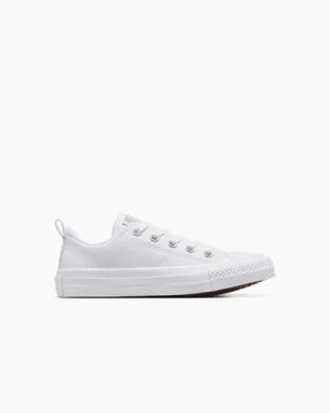 Converse Chuck Taylor All Star Malden Street Leather Kids' Sneakers White USA | C-09823679