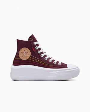 Converse Chuck Taylor All Star Move Women Platform Shoes Burgundy / Red / Yellow USA | C-42613089