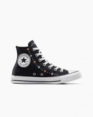 Converse Chuck Taylor All Star Petite Petals Women Sneakers Black / White USA | C-47650929