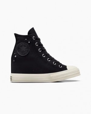 Converse Chuck Taylor All Star Wedge Women Platform Shoes Black USA | C-60437829