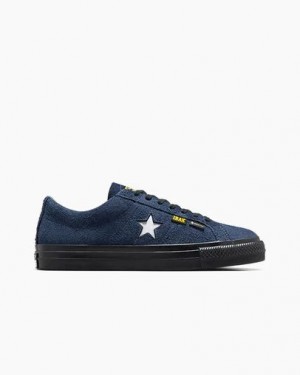 Converse Converse x IRAK NYC One Star Pro Men Skate Shoes Navy / Black / Yellow USA | C-63049279