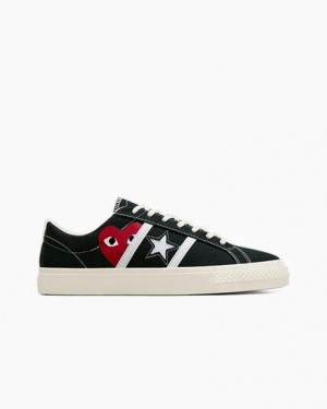 Converse Converse x PLAY Comme des Garçons One Star Academy Pro Men Skate Shoes Black / Red USA | C-71396589