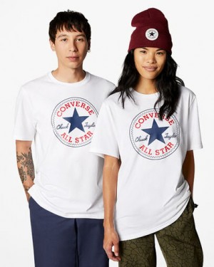 Converse Go-To All Star Patch Standard-Fit Women T Shirts White USA | C-35147629