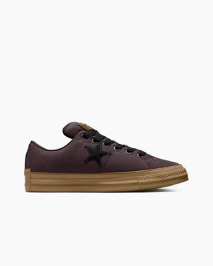 Converse One Star Puff Men Skate Shoes Burgundy / Black USA | C-75264939