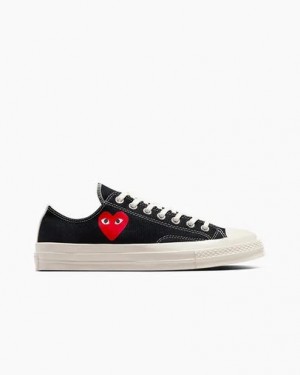 Converse PLAY Comme des Garçons Single Heart Chuck 70 Women Sneakers Black / Red USA | C-34675199