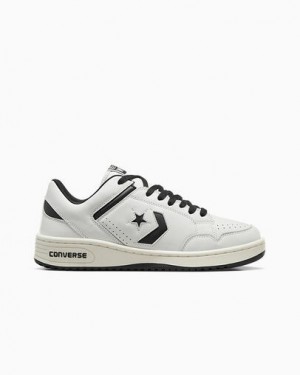 Converse Weapon Leather Men Tennis Shoes White / Black USA | C-57629039