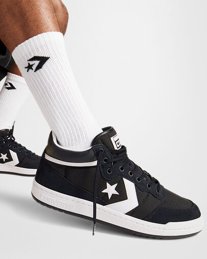 Converse CONS Fastbreak Pro Leather & Suede Men Skate Shoes Black / White USA | C-60934289