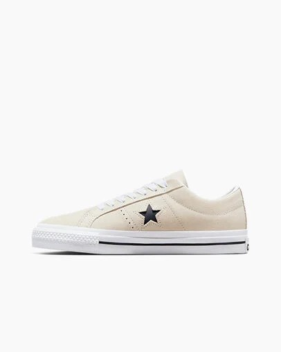 Converse CONS One Star Pro Suede Men Skate Shoes White / Black USA | C-17284369