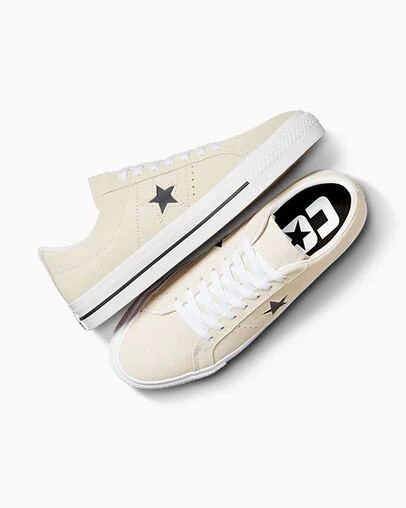 Converse CONS One Star Pro Suede Men Skate Shoes White / Black USA | C-17284369