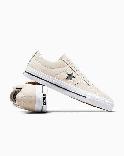 Converse CONS One Star Pro Suede Men Skate Shoes White / Black USA | C-17284369