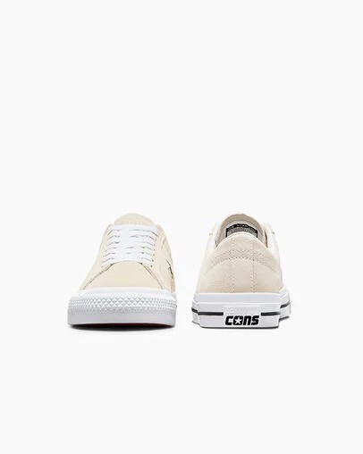 Converse CONS One Star Pro Suede Men Skate Shoes White / Black USA | C-17284369