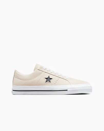 Converse CONS One Star Pro Suede Men Skate Shoes White / Black USA | C-17284369