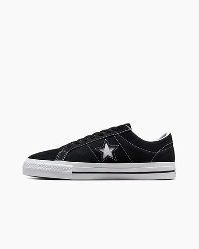 Converse CONS One Star Pro Suede Men Skate Shoes Black / White USA | C-81406739