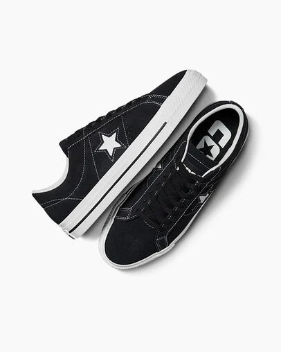 Converse CONS One Star Pro Suede Men Skate Shoes Black / White USA | C-81406739