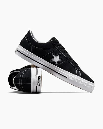 Converse CONS One Star Pro Suede Men Skate Shoes Black / White USA | C-81406739