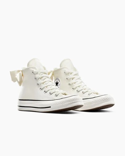 Converse Chuck 70 Bows Women Sneakers White / Black USA | C-35298019