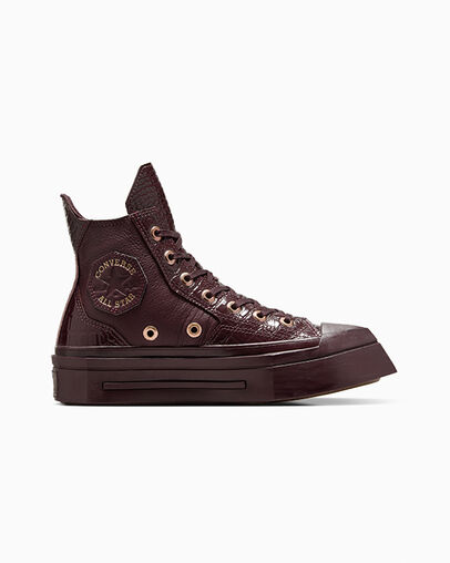 Converse Chuck 70 De Luxe Squared Leather Women Sneakers Burgundy / Gold / Black USA | C-86321059