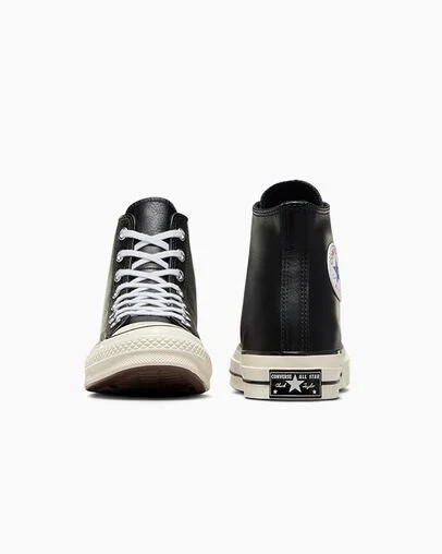 Converse Chuck 70 Leather Men Sneakers Black / White USA | C-91258049