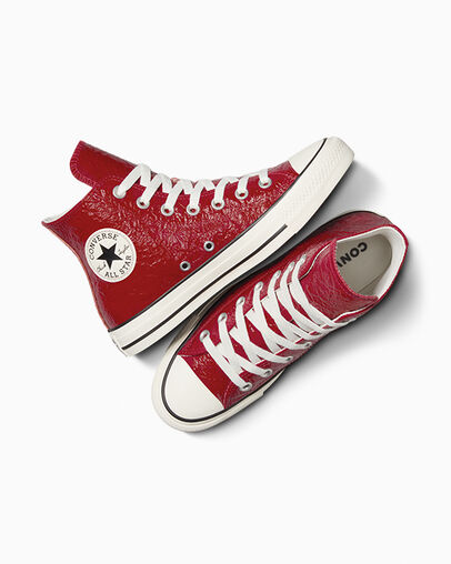 Converse Chuck Taylor All Star Crinkled Leather Women Sneakers Red USA | C-65128439