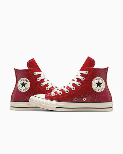 Converse Chuck Taylor All Star Crinkled Leather Women Sneakers Red USA | C-65128439