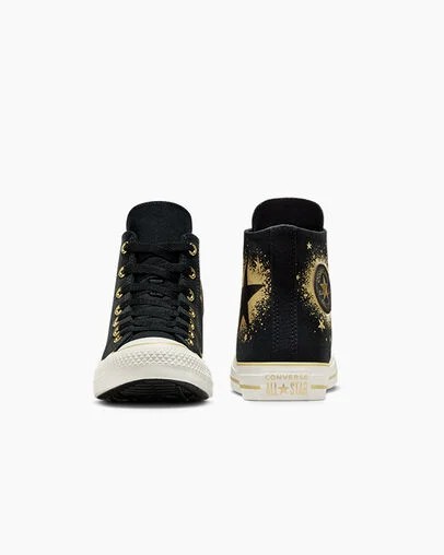 Converse Chuck Taylor All Star Gold Metallic Kids' Sneakers Black / Gold / White USA | C-70842169