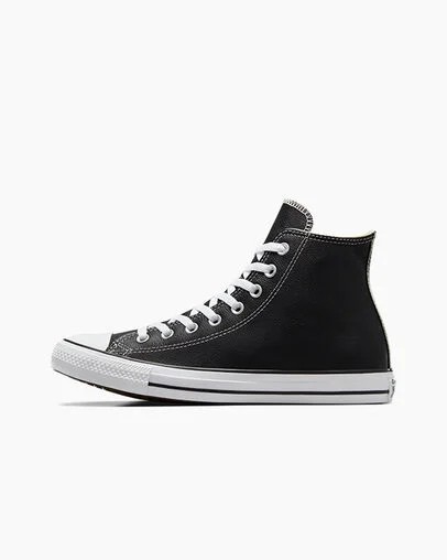 Converse Chuck Taylor All Star Leather Men Sneakers Black USA | C-62193809