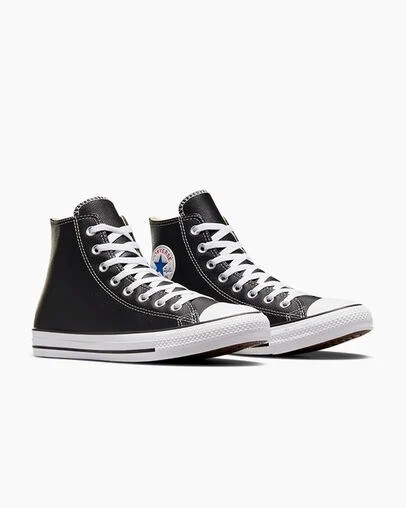 Converse Chuck Taylor All Star Leather Men Sneakers Black USA | C-62193809