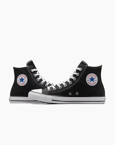 Converse Chuck Taylor All Star Leather Men Sneakers Black USA | C-62193809