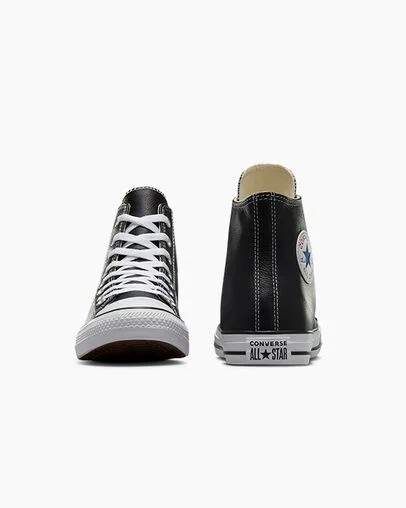 Converse Chuck Taylor All Star Leather Men Sneakers Black USA | C-62193809