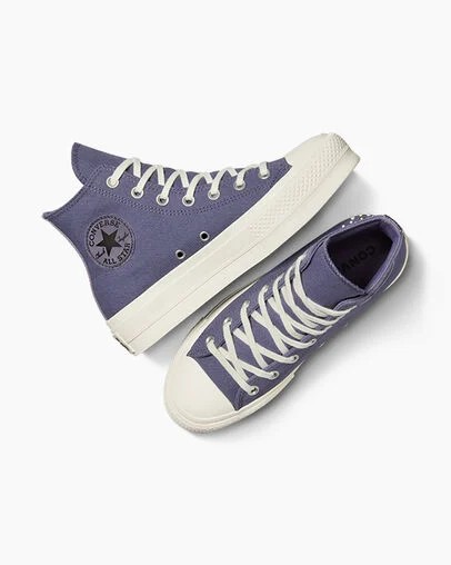 Converse Chuck Taylor All Star Lift Women Platform Shoes Lavender Grey / Black USA | C-13705629