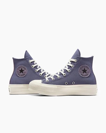 Converse Chuck Taylor All Star Lift Women Platform Shoes Lavender Grey / Black USA | C-13705629